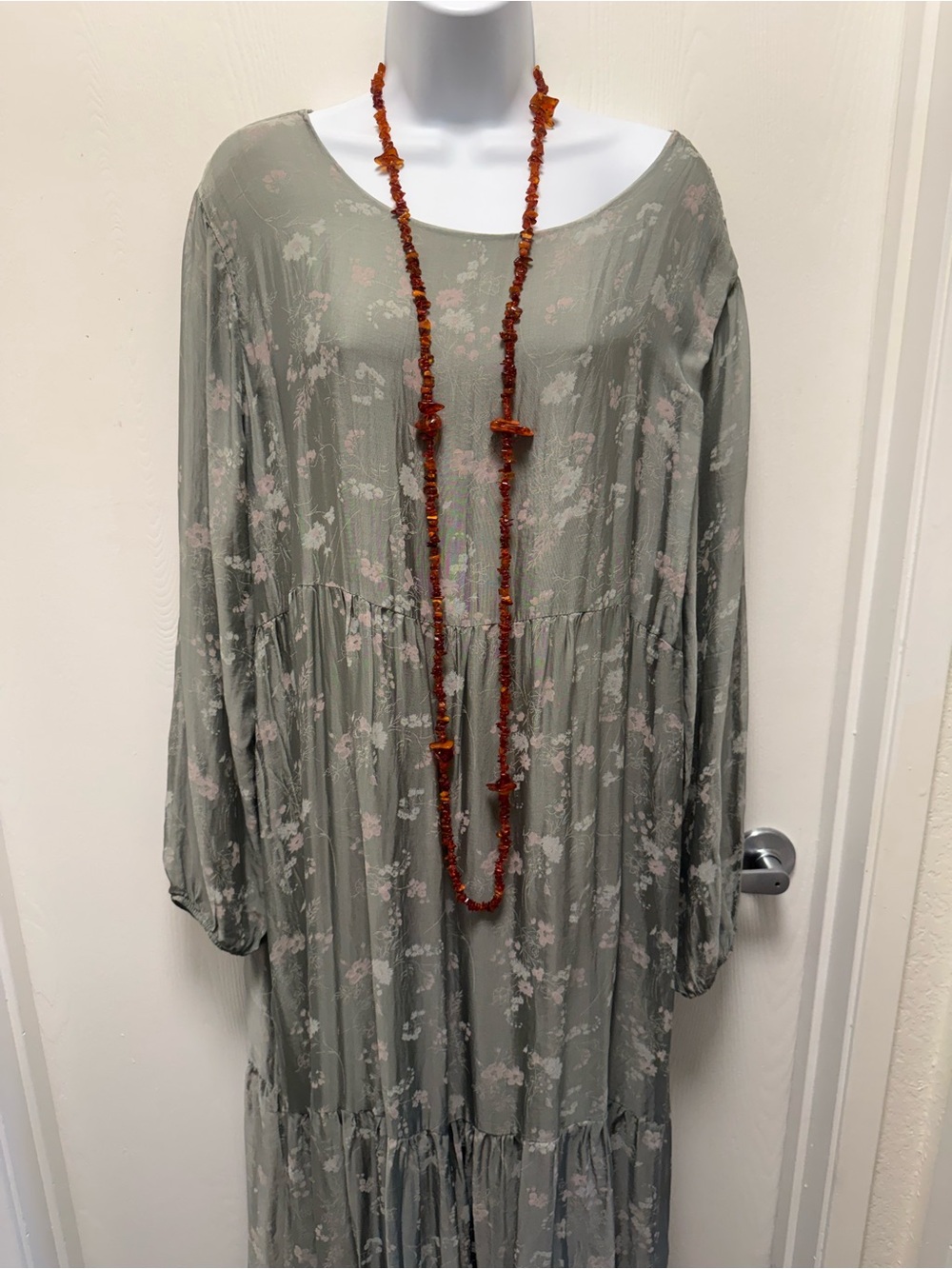 58” Cognac Baltic Amber Natural bead Necklace from Soviet Union vtg